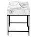 I 7558 Computer Desk - 48"L / White Marble-Look / Black Metal - Furniture Depot (7881391800568)