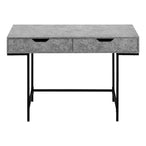I 7559 Computer Desk - 48"L / Grey Stone-Look / Black Metal - Furniture Depot