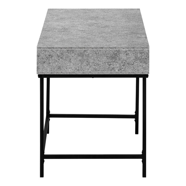 I 7559 Computer Desk - 48"L / Grey Stone-Look / Black Metal - Furniture Depot