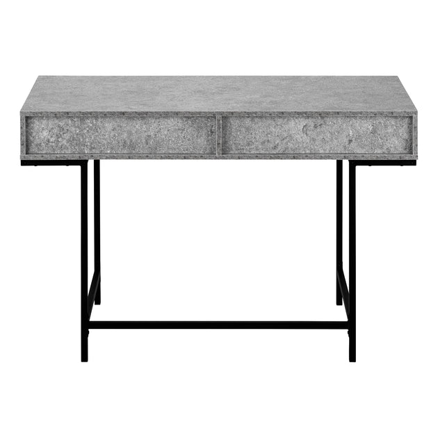 I 7559 Computer Desk - 48"L / Grey Stone-Look / Black Metal - Furniture Depot