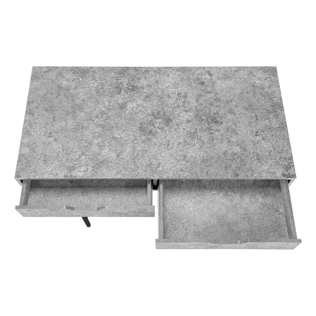 I 7559 Computer Desk - 48"L / Grey Stone-Look / Black Metal - Furniture Depot