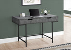 I 7559 Computer Desk - 48"L / Grey Stone-Look / Black Metal - Furniture Depot