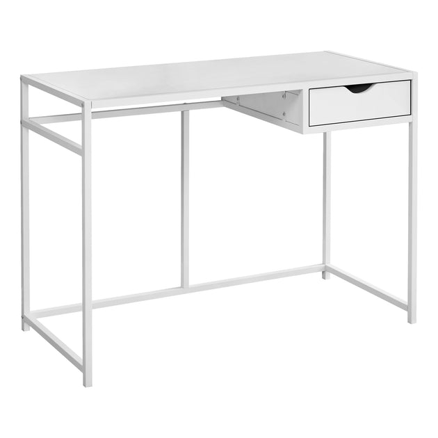 I 7570 Computer Desk - 42"L / White / White Metal - Furniture Depot (7881141453048)