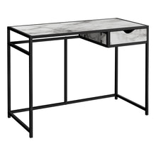 Load image into Gallery viewer, I 7571 Computer Desk - 42&quot;L / White Marble-Look / Black Metal - Furniture Depot