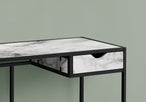 I 7571 Computer Desk - 42"L / White Marble-Look / Black Metal - Furniture Depot