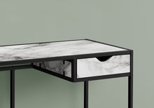 Load image into Gallery viewer, I 7571 Computer Desk - 42&quot;L / White Marble-Look / Black Metal - Furniture Depot