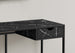 I 7572 Computer Desk - 42"L / Black Marble-Look / Black Metal - Furniture Depot