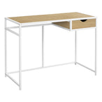 I 7575 Computer Desk - 42"L / Natural / White Metal - Furniture Depot