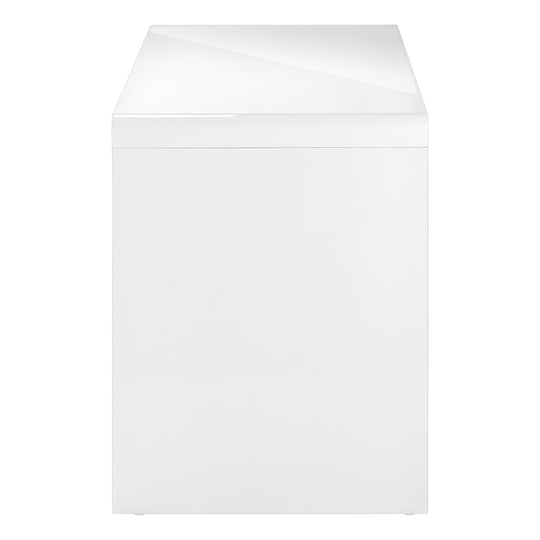 I 7581 Computer Desk - 60"L / High Glossy White L/R Face Drawer - Furniture Depot