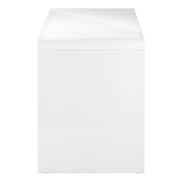 I 7581 Computer Desk - 60"L / High Glossy White L/R Face Drawer - Furniture Depot