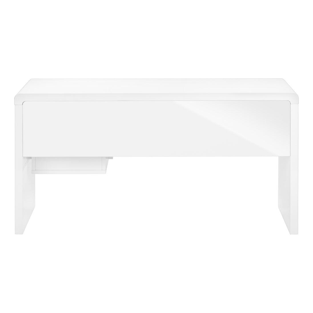 I 7581 Computer Desk - 60"L / High Glossy White L/R Face Drawer - Furniture Depot