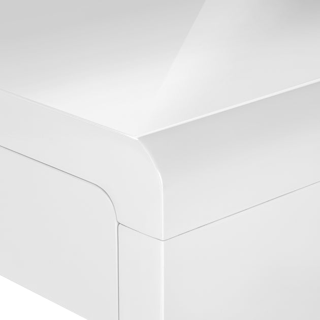 I 7581 Computer Desk - 60"L / High Glossy White L/R Face Drawer - Furniture Depot