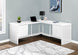I 7582 Computer Desk - 72"L / High Glossy White Left/ Right Face - Furniture Depot