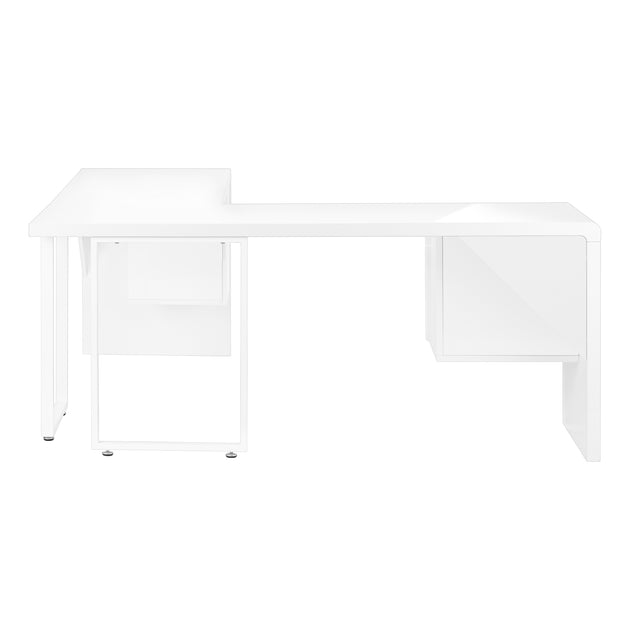 I 7582 Computer Desk - 72"L / High Glossy White Left/ Right Face - Furniture Depot