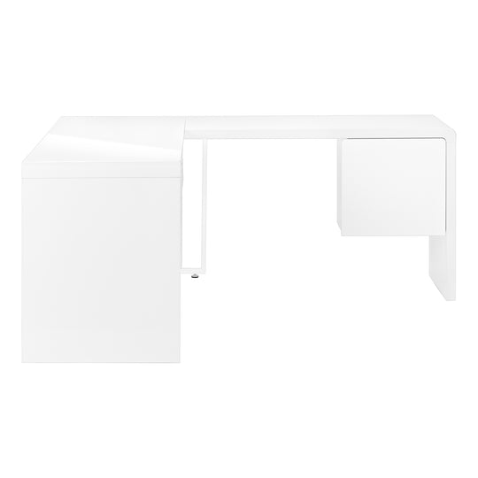 I 7582 Computer Desk - 72"L / High Glossy White Left/ Right Face - Furniture Depot