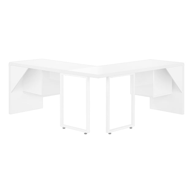 I 7582 Computer Desk - 72"L / High Glossy White Left/ Right Face - Furniture Depot