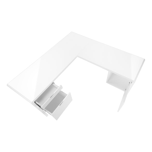 I 7582 Computer Desk - 72"L / High Glossy White Left/ Right Face - Furniture Depot