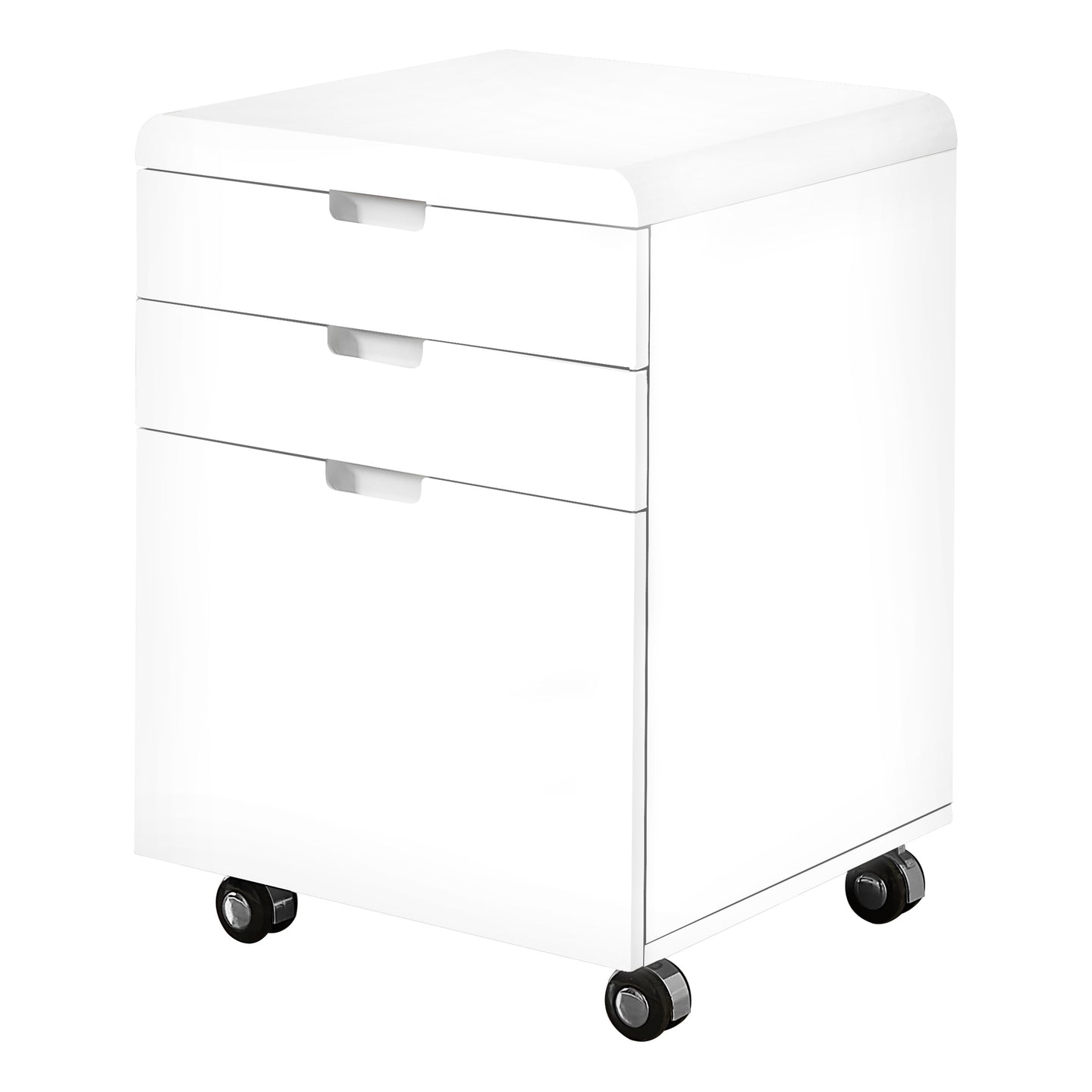 I 7583 Filing Cabinet - 3 Drawer / High Glossy White / Castors - Furniture Depot