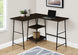 I 7590 Computer Desk - 48"L / Espresso Top / Black Metal Corner - Furniture Depot