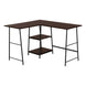 I 7590 Computer Desk - 48"L / Espresso Top / Black Metal Corner - Furniture Depot