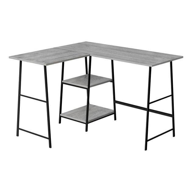 I 7591 Computer Desk - 48"L / Grey Top / Black Metal Corner - Furniture Depot