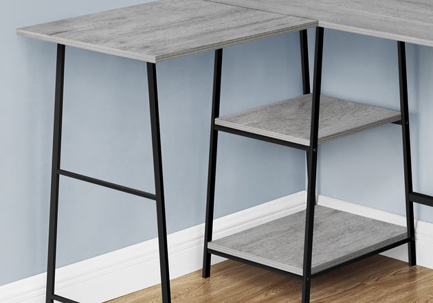 I 7591 Computer Desk - 48"L / Grey Top / Black Metal Corner - Furniture Depot