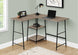 I 7592 Computer Desk - 48"L / Dark Taupe Top/ Black Metal Corner - Furniture Depot