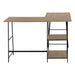 I 7592 Computer Desk - 48"L / Dark Taupe Top/ Black Metal Corner - Furniture Depot