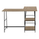 I 7592 Computer Desk - 48"L / Dark Taupe Top/ Black Metal Corner - Furniture Depot