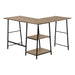 I 7592 Computer Desk - 48"L / Dark Taupe Top/ Black Metal Corner - Furniture Depot
