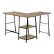 I 7592 Computer Desk - 48"L / Dark Taupe Top/ Black Metal Corner - Furniture Depot