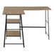 I 7592 Computer Desk - 48"L / Dark Taupe Top/ Black Metal Corner - Furniture Depot
