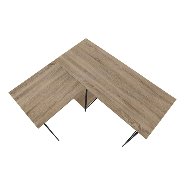 I 7592 Computer Desk - 48"L / Dark Taupe Top/ Black Metal Corner - Furniture Depot