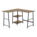 I 7592 Computer Desk - 48"L / Dark Taupe Top/ Black Metal Corner - Furniture Depot