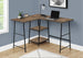 I 7593 Computer Desk - 48"L/ Brown Reclaimed/ Black Metal Corner - Furniture Depot