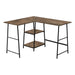 I 7593 Computer Desk - 48"L/ Brown Reclaimed/ Black Metal Corner - Furniture Depot