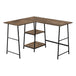 I 7593 Computer Desk - 48"L/ Brown Reclaimed/ Black Metal Corner - Furniture Depot