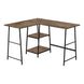 I 7593 Computer Desk - 48"L/ Brown Reclaimed/ Black Metal Corner - Furniture Depot
