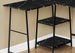 I 7594 Computer Desk - 48"L / Black Marble / Black Metal Corner - Furniture Depot