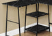 I 7594 Computer Desk - 48"L / Black Marble / Black Metal Corner - Furniture Depot