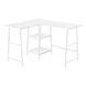 I 7596 Computer Desk - 48"L / White Top / White Metal Corner - Furniture Depot