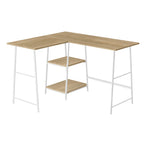I 7597 Computer Desk - 48"L / Natural Top / White Metal Corner - Furniture Depot