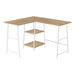 I 7597 Computer Desk - 48"L / Natural Top / White Metal Corner - Furniture Depot