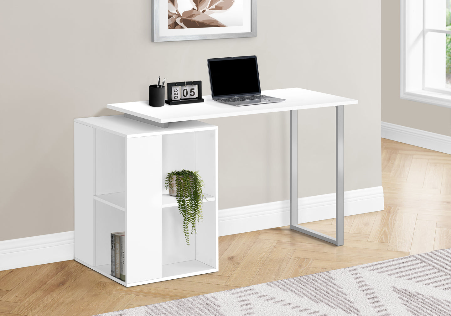 I 7600 Computer Desk - 55"L / White Left Or Right Facing - Furniture Depot