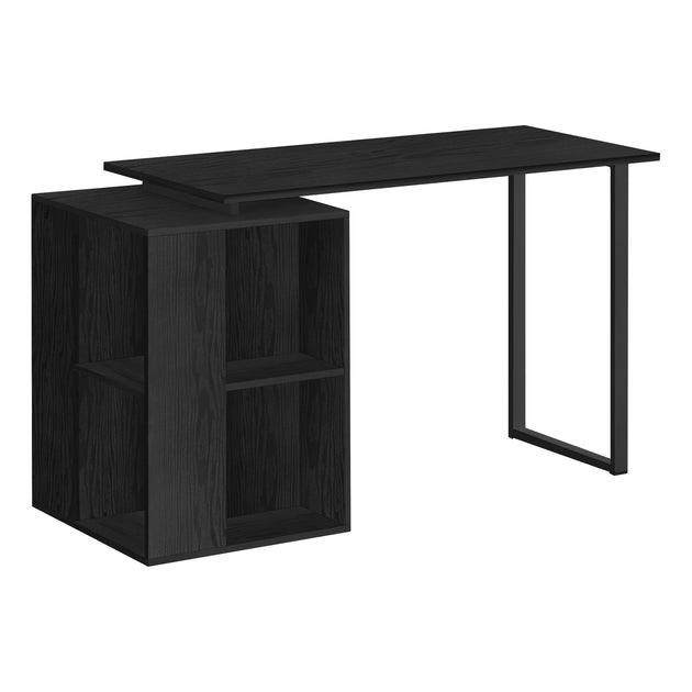 I 7601 Computer Desk - 55"L / Black Oak Left Or Right Facing - Furniture Depot