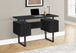 I 7606 Computer Desk - 48"L / Black Oak / Black Metal - Furniture Depot