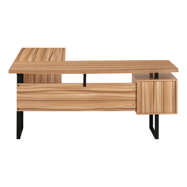 I 7612 Computer Desk - 70"L / Reclaimed Wood / Black Metal / L/R - Furniture Depot