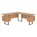 I 7612 Computer Desk - 70"L / Reclaimed Wood / Black Metal / L/R - Furniture Depot