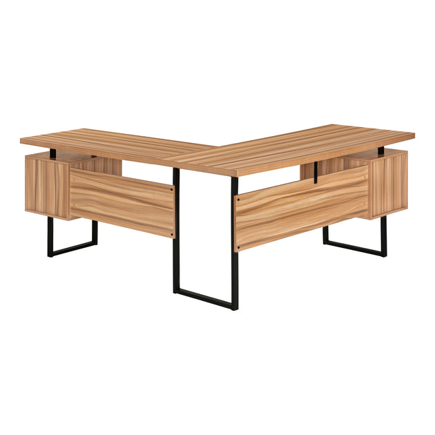I 7612 Computer Desk - 70"L / Reclaimed Wood / Black Metal / L/R - Furniture Depot