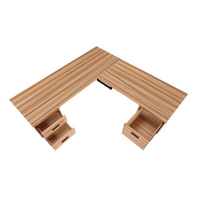 I 7612 Computer Desk - 70"L / Reclaimed Wood / Black Metal / L/R - Furniture Depot